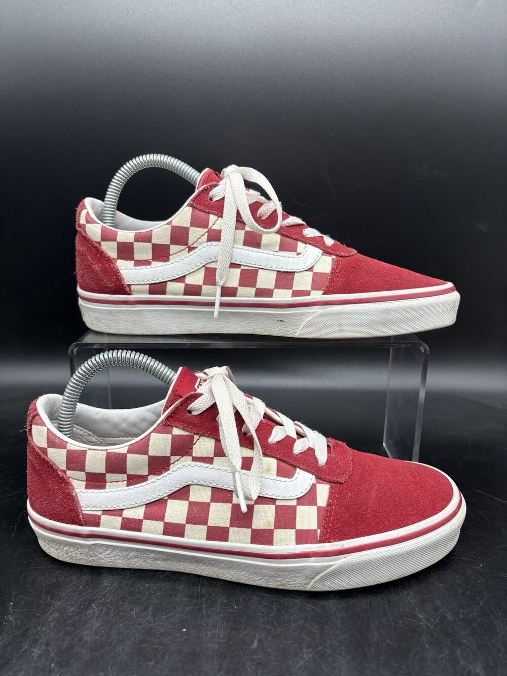 Vans Old Skool Red Checkerboard Sneakers Womens Size 8 Shoes